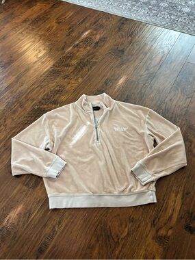WSLY Eco Fleece Half Zip Sweatshirt PINK Medium